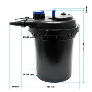 Filtro UV per stagno a pressione 11 Watt 10000 litri facile pulizia 16_0001936