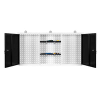 Armadio portautensili da parete grigio ripiano portautensili da officina 120 cm bianco nero 16_0002549