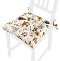 Set 4 Cuscini Sedia Natalizi Cotone Morbidi Universali Coprisedia Natale Imbottitura Ovatta Dis A