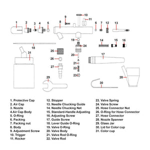 Pressione modello aerografo professionale: max. Doppia regolazione 3,4 bar 16_0000785