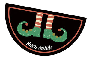 Zerbino Natalizio Gomma Sostenibile Semiluna 40x70 Cm Asciugapassi Natale Ingresso Antiscivolo Dis.C