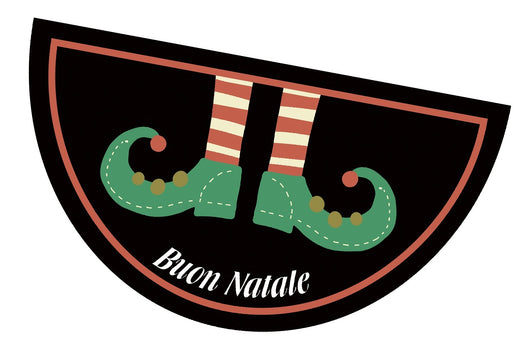 Zerbino Natalizio Gomma Sostenibile Semiluna 40x70 Cm Asciugapassi Natale Ingresso Antiscivolo Dis.C