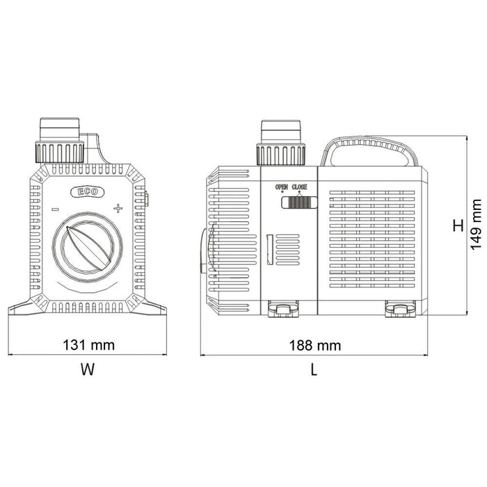 Pompa dell'acqua per laghetto filtro filtrazione eco corso d'acqua 5000 litri all'ora 30 watt koi 16_0002061