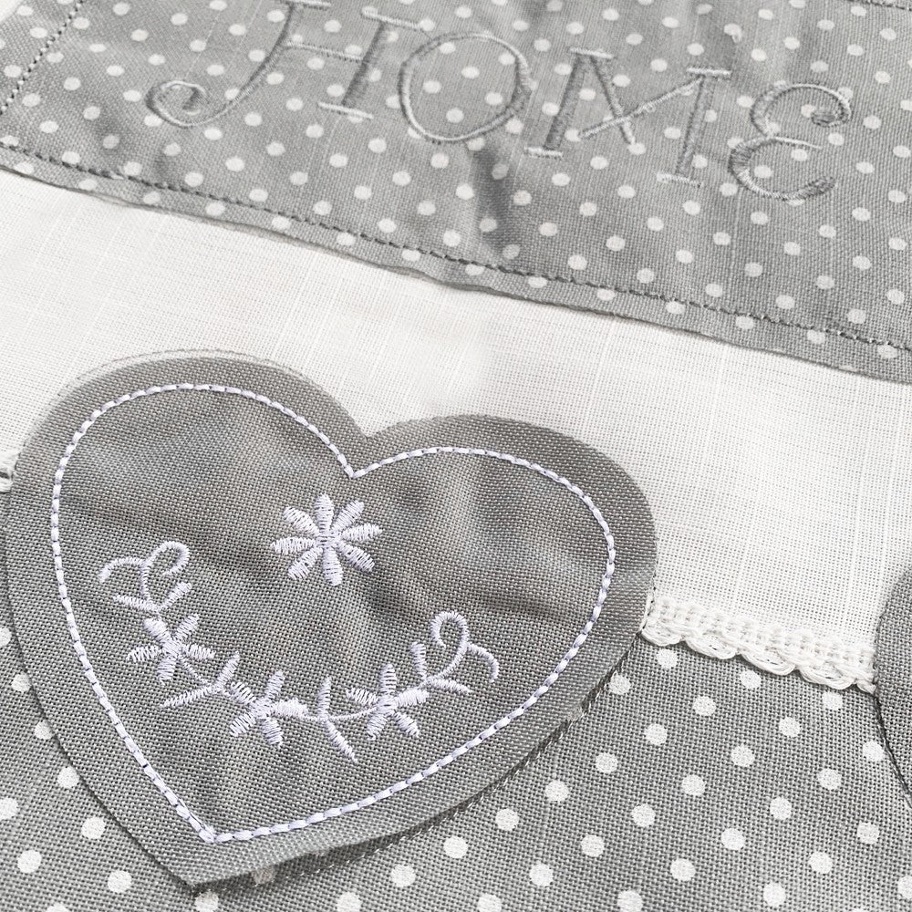 Copriforno Morbido Shabby Chic Cuori Passanti Tessuto Chiusura Velcro Proteggi Forno Cucina Dis.E