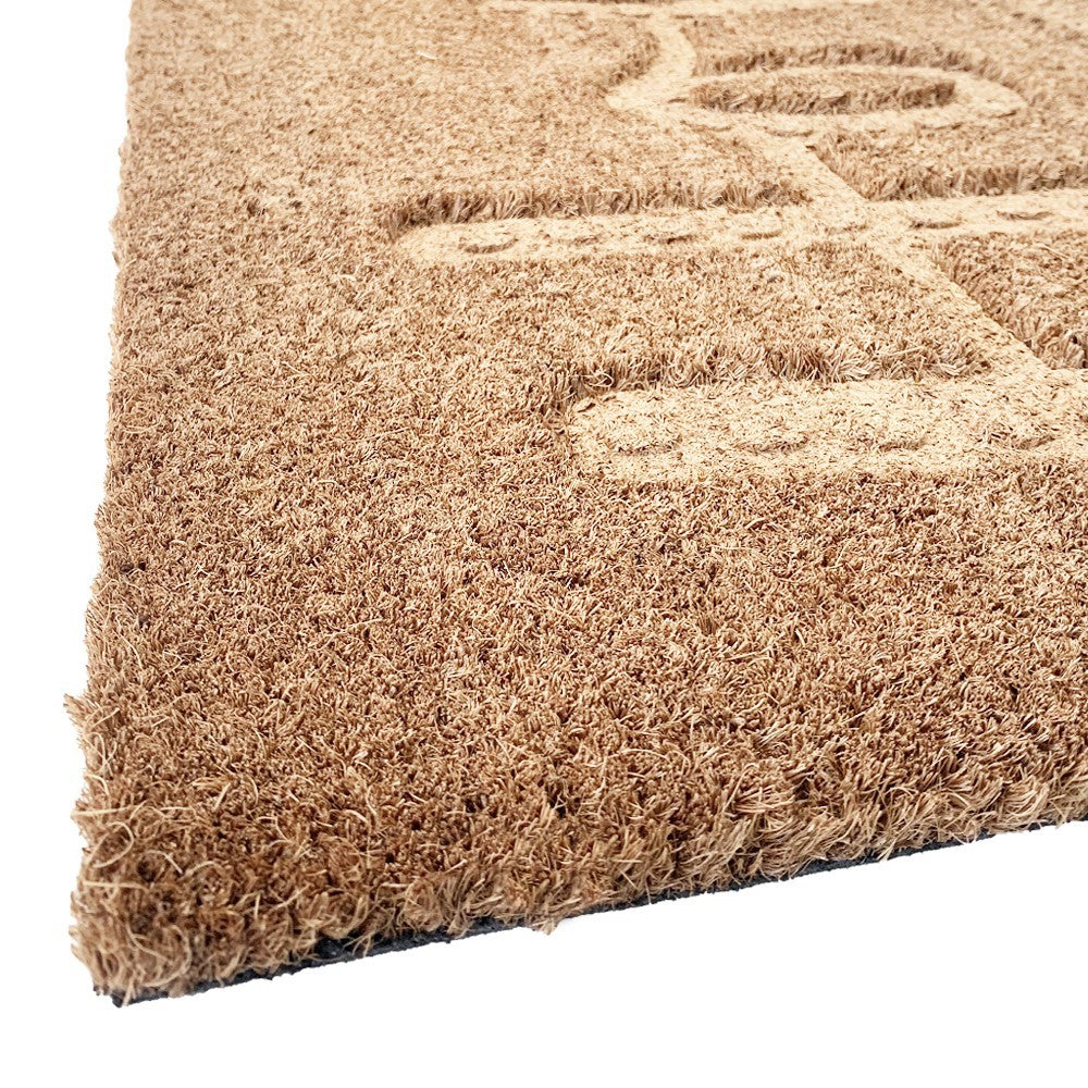 Zerbino Cocco 3D Moderno 40x70 Cm Antiscivolo Tappeto Rettangolare Porta Ingresso Entrata - A