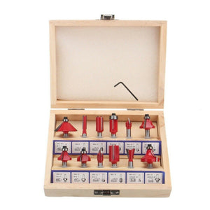 SET 12 FRESE FRESA PER LEGNO SCANALARE RIFILARE SANALATURE FRESATRICE 6.35 mm