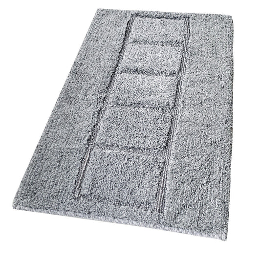 Tappeto Bagno Cotone Shaggy 55x90 Cm Grigio Scendiletto Camera Morbido Assorbente Antiscivolo