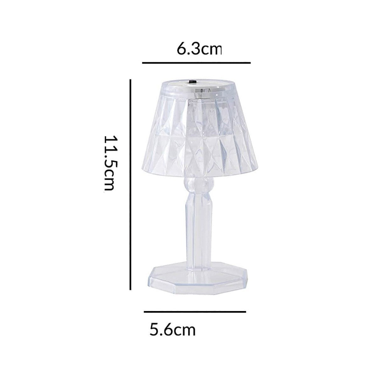MINI LAMPADA TAVOLO COMODINO DIAMANTATA EFFETTO CRISTALLO LUCE CALDA DECORATIVA