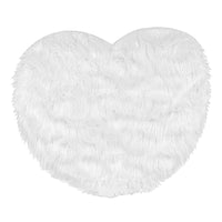 Tappeto Bagno Camera Cuore Bianco Scendiletto Pelo Lungo Shaggy Doccia Antiscivolo