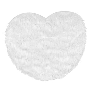 Tappeto Bagno Camera Cuore Bianco Scendiletto Pelo Lungo Shaggy Doccia Antiscivolo