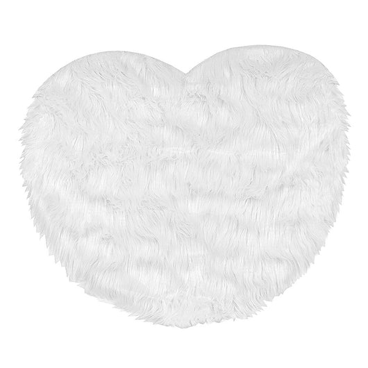 Tappeto Bagno Camera Cuore Bianco Scendiletto Pelo Lungo Shaggy Doccia Antiscivolo