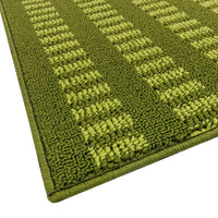 Tappeto Cucina Morbido 3D Assorbente Lavabile Antiscivolo Passatoia Bordata A Righe 50x110 Verde
