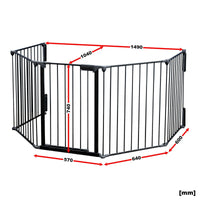Barriera di protezione per camino da 300 cm griglia di sicurezza per bambini 16_0002545