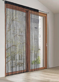 Tenda a Fili Elegante Per Porte Finestre Pannello 100x200 Cm Divisorio Camere Stanze Ambienti Nero
