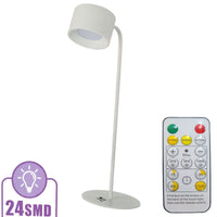 LAMPADA SCRIVANIA 24 LED SMD RICARICABILE USB DA TAVOLO TELECOMANDO DIMMERABILE