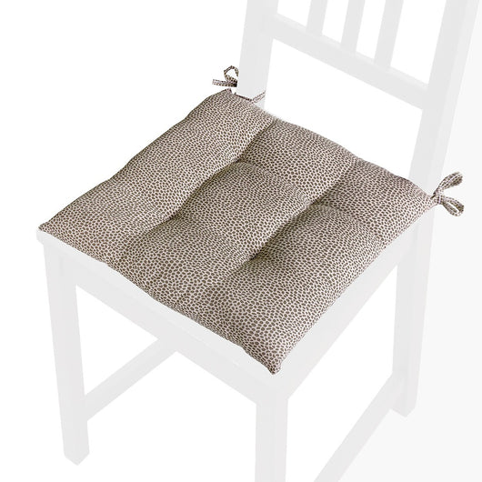 Set 4 Cuscini Sedia Cotone Maculati Morbidi Universali Lavabili Coprisedia Imbottituta Ovatta Marrone