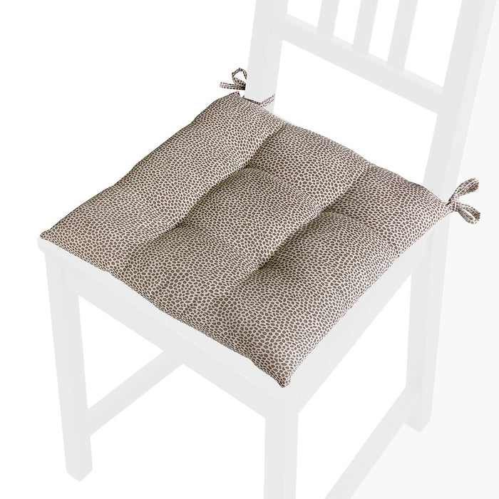 Set 4 Cuscini Sedia Cotone Maculati Morbidi Universali Lavabili Coprisedia Imbottituta Ovatta Marrone