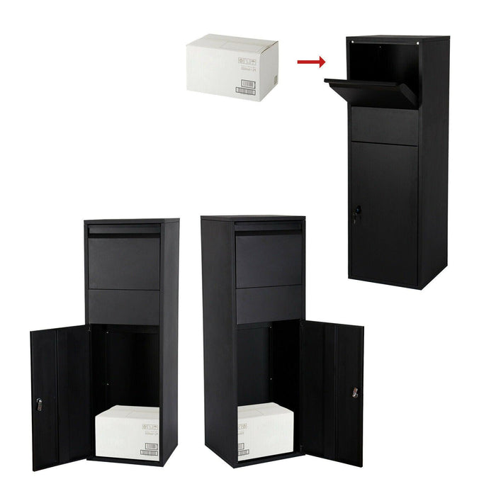 Cassetta postale per pacchi con serratura su supporto per pacco postale 46 x 45 x 140 cm argento 16_0000113