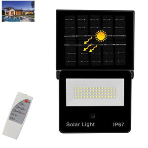 FARO LED FARETTO PANNELLO SOLARE CREPUSCOLARE IP67 48  LED TELECOMANDO TE-B0635