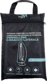 Copertura Protettiva Ø30/45X220H Cm Per Ombrellone C/Braccio Laterale Resistente all'Acqua e Raggi UV col nero C2438110