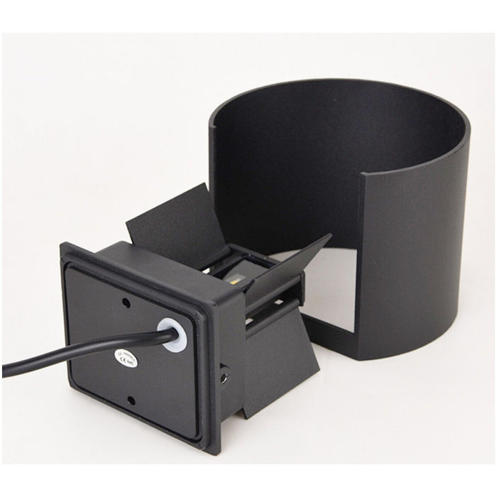 APPLIQUE LED COB LAMPADA PARETE 20W OVALE NERO LUCE CALDA INTERNO ESTERNO 19