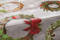 Tovaglia Cucina Natalizia Corona Natale Copritavolo Antimacchia Plastificata Cerata - 140x240 Cm