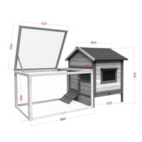 Conigliera con casetta per roditori e ruota libera 146 cm grigio chiaro 16_0002237