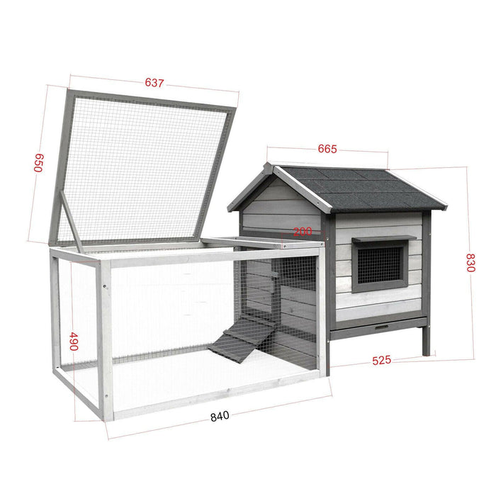 Conigliera con casetta per roditori e ruota libera 146 cm grigio chiaro 16_0002237