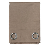 Tenda Porta Finestra 140x280 Cm Raso Sintetico 1 Pannello Coprente Occhielli Acciaio Tortora