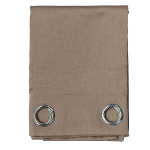 Tenda Porta Finestra 140x280 Cm Raso Sintetico 1 Pannello Coprente Occhielli Acciaio Tortora