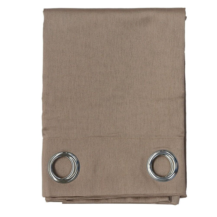 Tenda Porta Finestra 140x280 Cm Raso Sintetico 1 Pannello Coprente Occhielli Acciaio Tortora