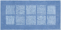 Tappeto Scendiletto Camera Bagno 65x140 cm Shaggy Puro Cotone Assorbente Antiscivolo Azzurro