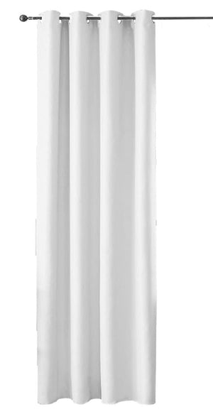 Tenda Porta Finestra 140x280 Cm Raso Sintetico 1 Pannello Coprente Occhielli Acciaio Bianco