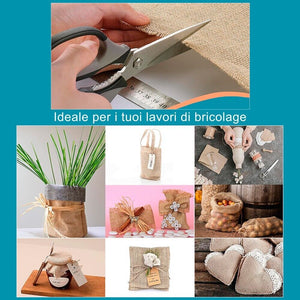 Juta Tessuto Tela Yuta 150x500 Cm Fibra Naturale 336 GR/m² Decorazioni Casa Rivestimenti Bricolage