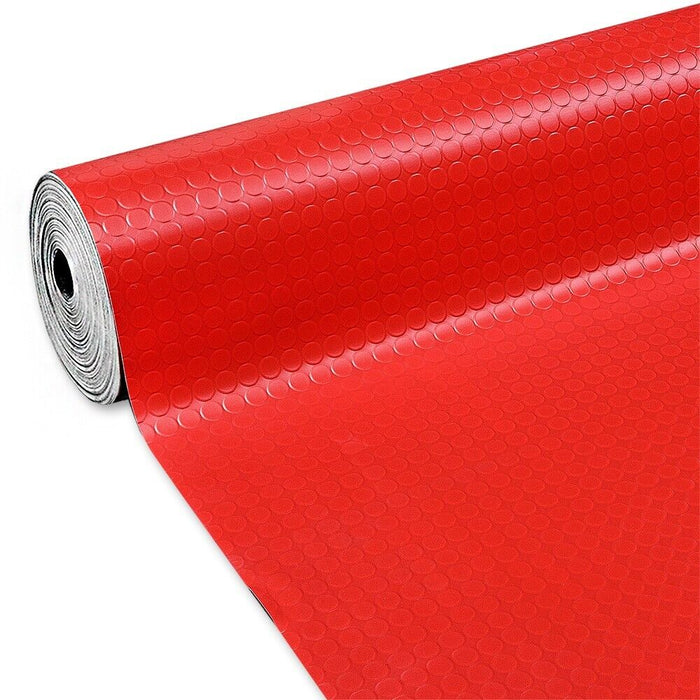 Tappeto Gomma Pvc Rosso 100x1000 Cm Passatoia Rivestimento Copri Pavimento Pedana Bolle Antiscivolo
