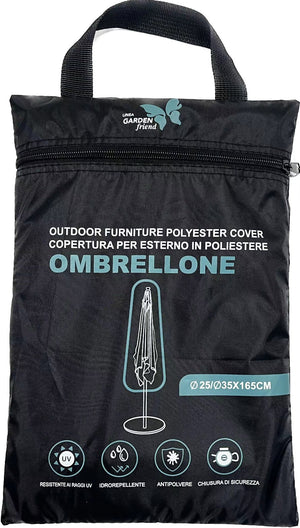 Copertura Protettiva Ø25/35X165H Cm Per Ombrellone Resistente all'Acqua e Raggi UV colore nero C2438109