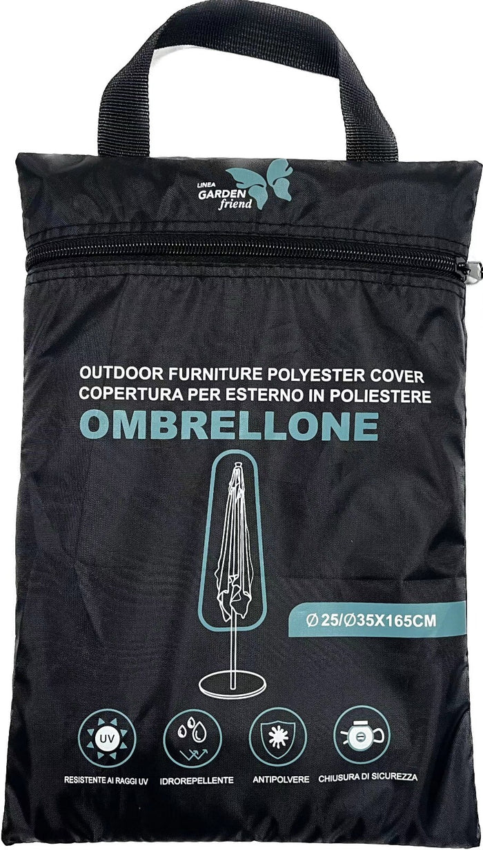 Copertura Protettiva Ø25/35X165H Cm Per Ombrellone Resistente all'Acqua e Raggi UV colore nero C2438109