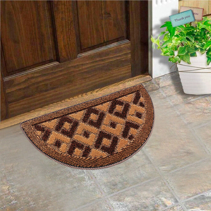 Zerbino Ingresso Semiluna Asciugapassi Assorbente Antiscivolo Morbido Made In Italy Marrone