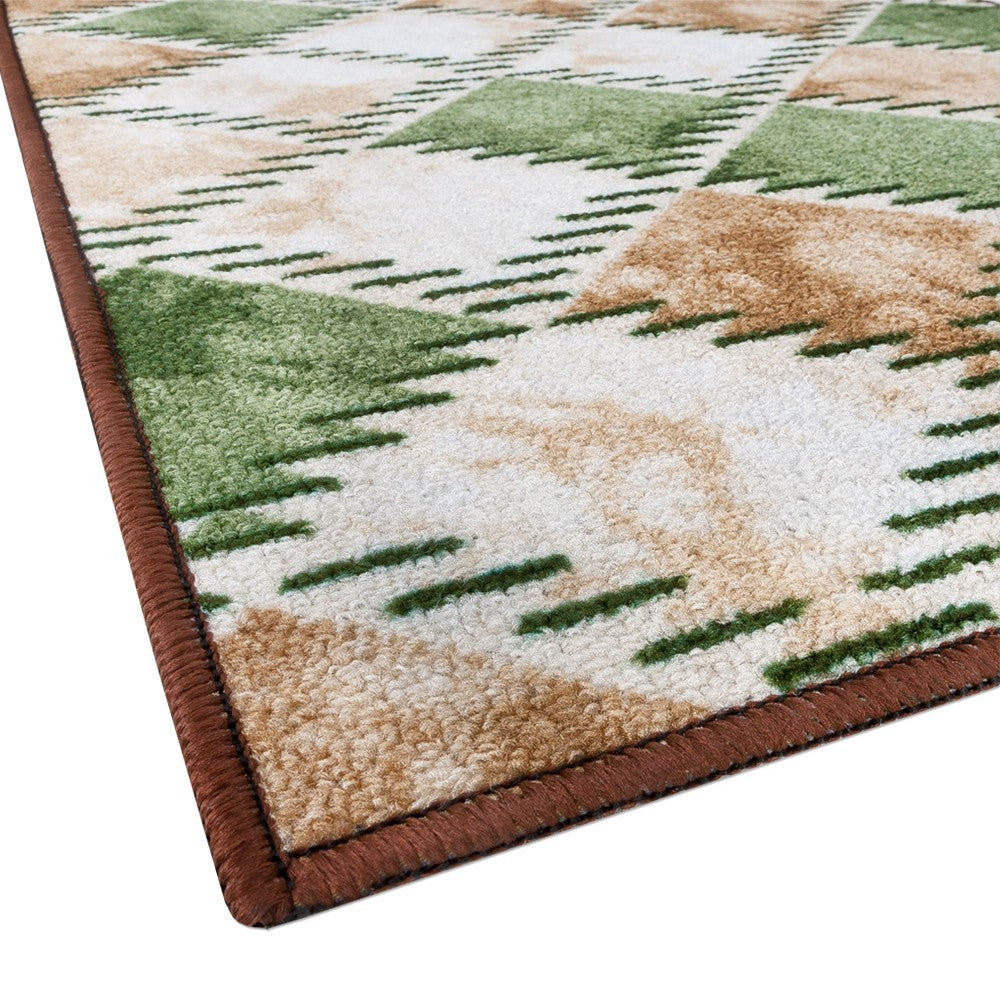 Tappeto Cucina Bordato Antiscivolo Assorbente Passatoia Colori Accesi Patchwork 50x115 Cm Verde