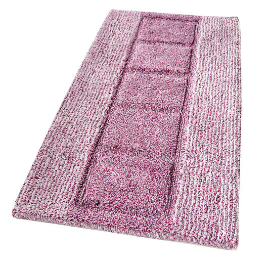 Tappeto Bagno Cotone Shaggy 55x90 Cm Rosa Scendiletto Camera Morbido Assorbente Antiscivolo