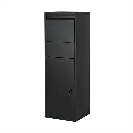 Cassetta postale per pacchi con serratura e supporto per pacchi postali 46 x 45 x 140 cm nero 16_0000115