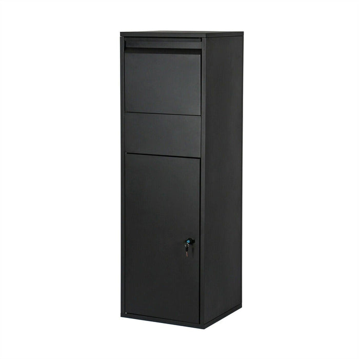Cassetta postale per pacchi con serratura e supporto per pacchi postali 46 x 45 x 140 cm nero 16_0000115