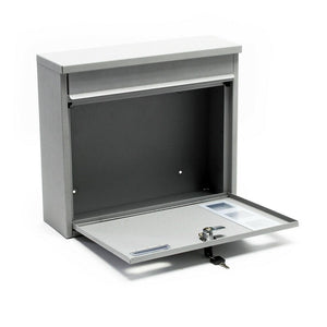 Cassetta postale di design da parete in acciaio zincato argento 16_0000076