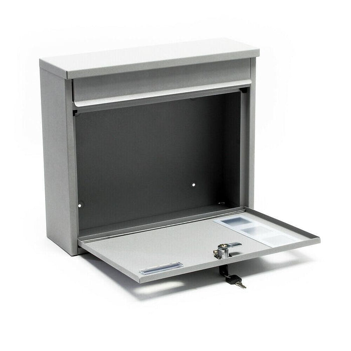 Cassetta postale di design da parete in acciaio zincato argento 16_0000076