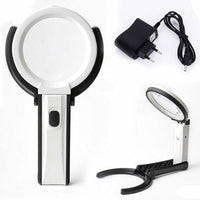 LAMPADA LENTE DI INGRANDIMENTO DA TAVOLO CON LUCE 10 LED PORTATILE 90 MM A 25MM