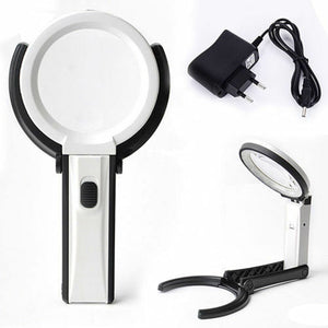 LAMPADA LENTE DI INGRANDIMENTO DA TAVOLO CON LUCE 10 LED PORTATILE 90 MM A 25MM