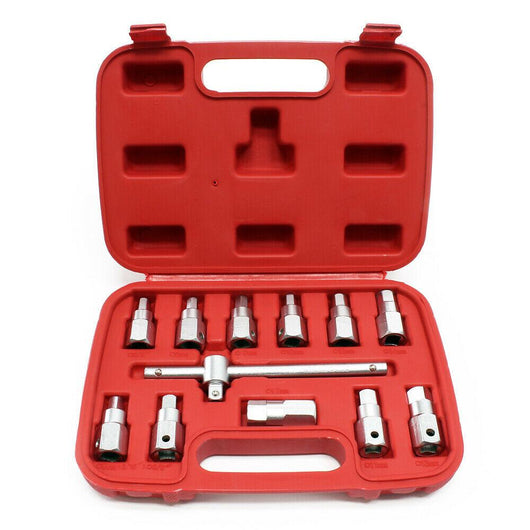 Scatola presa di scarico 12 pezzi chiave tappo scarico manutenzione olio auto 16_0002254