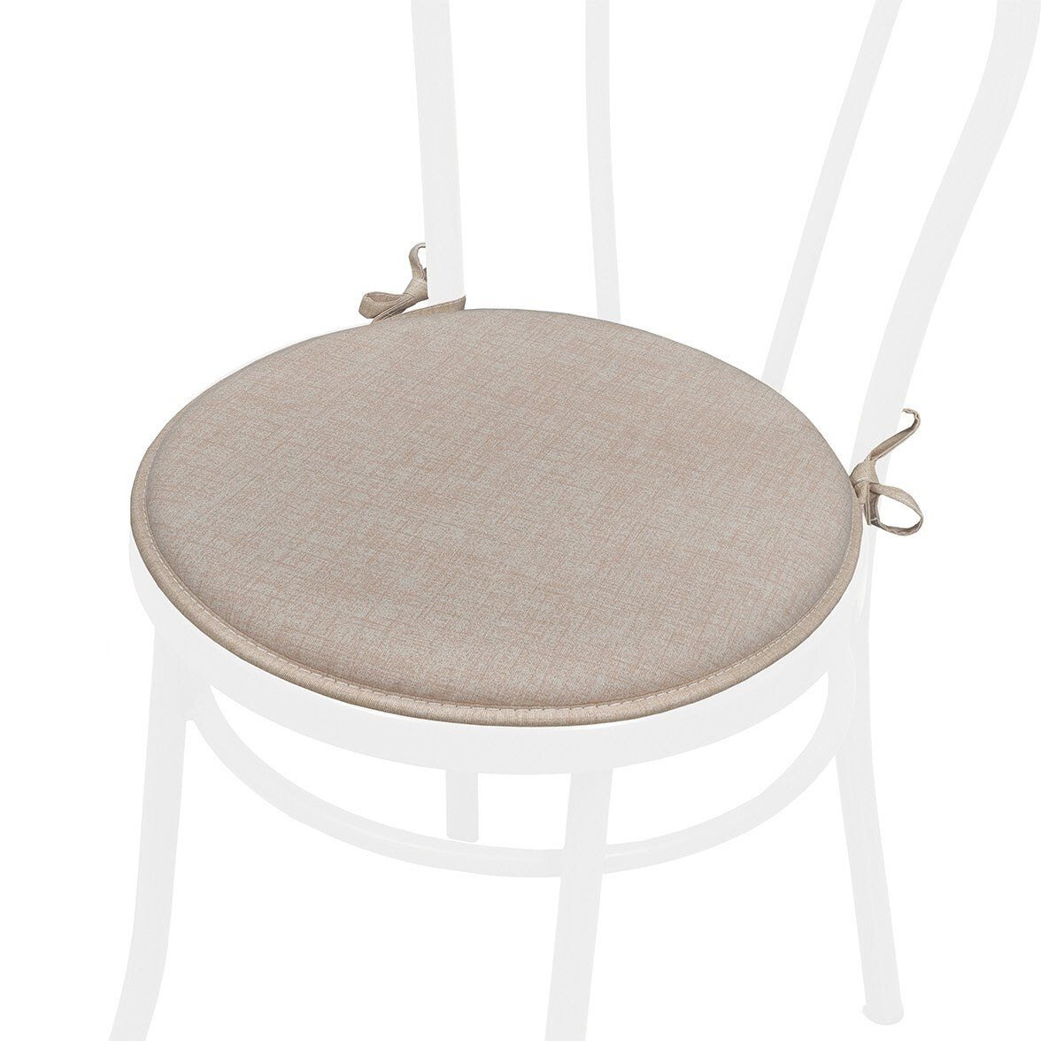 Set 4 Cuscini Sedia Marrone Rotondi Cotone Lavabili Morbidi Coprisedia Tondo Tinta Unita Pastello