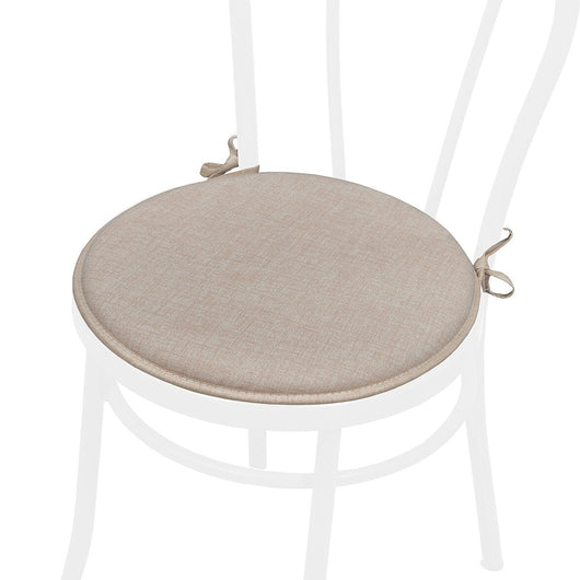 Set 4 Cuscini Sedia Marrone Rotondi Cotone Lavabili Morbidi Coprisedia Tondo Tinta Unita Pastello