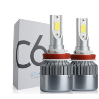 COPPIA LAMPADE LAMPADA AUTO MOTO COB C6 H11 LED 7600LM 72W 6000K BIANCO FREDDO